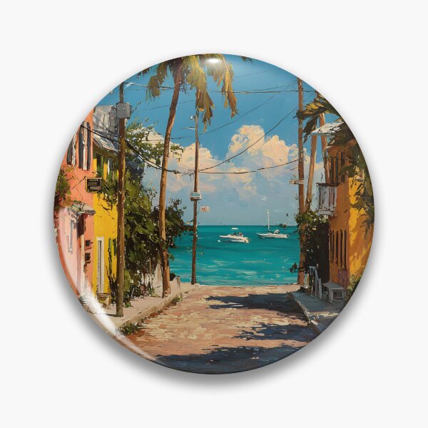 Item preview, Key West Coastal Street with Colorful Houses designed and sold by daila70.