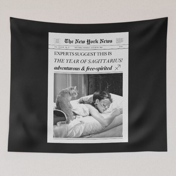 Item preview, Sagittarius Zodiac Sign Newspaper designed and sold by SaltedBeachPaperie.