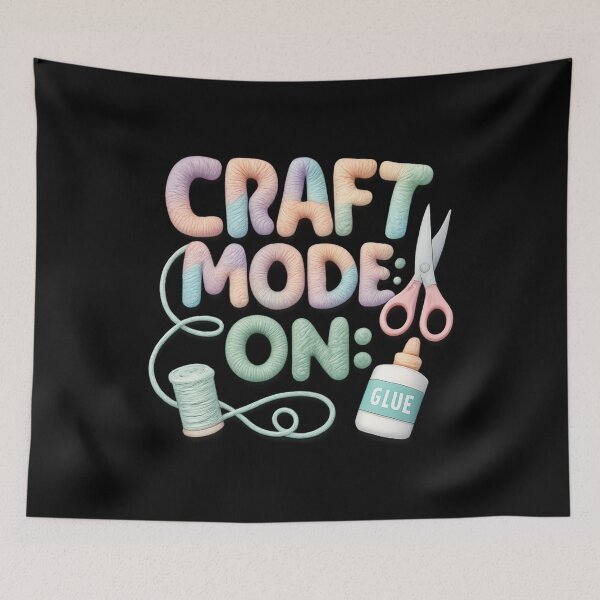 Item preview, Craft Mode: ON - Pastel Yarn Typography designed and sold by MKreative Studio.