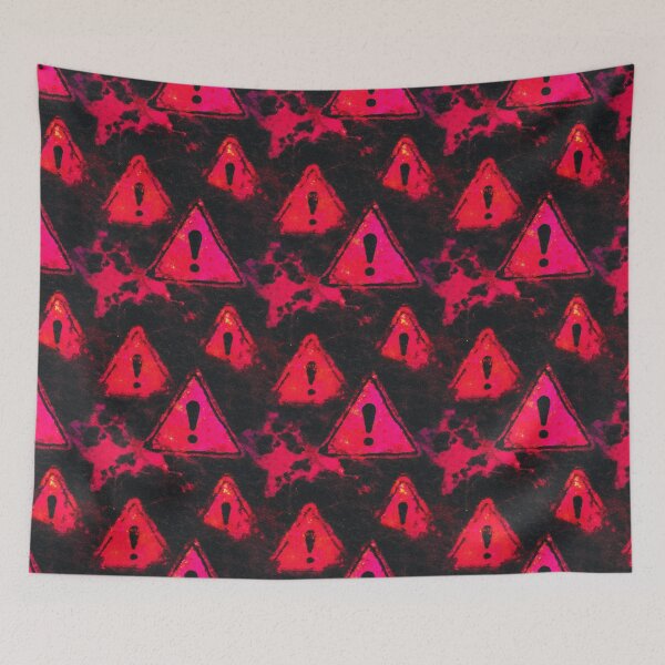 Item preview, Neon Warning Triangle Grunge Pattern designed and sold by bubblegoth.