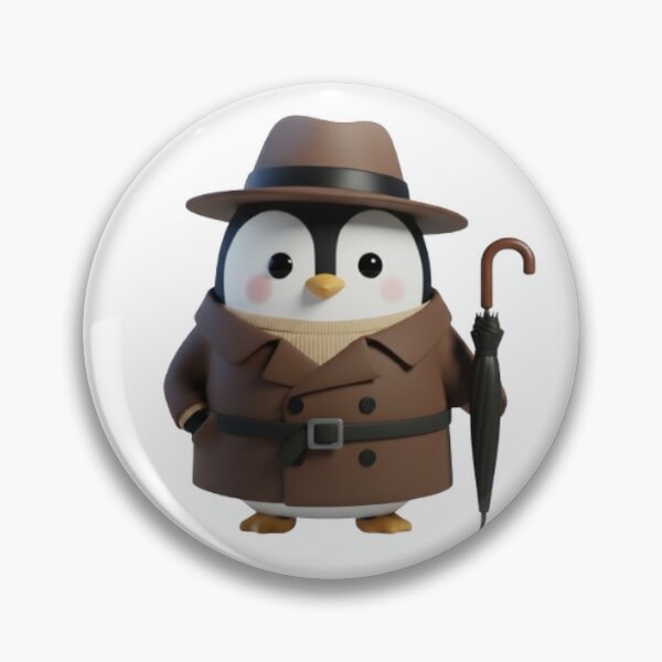 Item preview, POODY Trench – Cute Penguin in Classic Trench Coat designed and sold by HNstory.