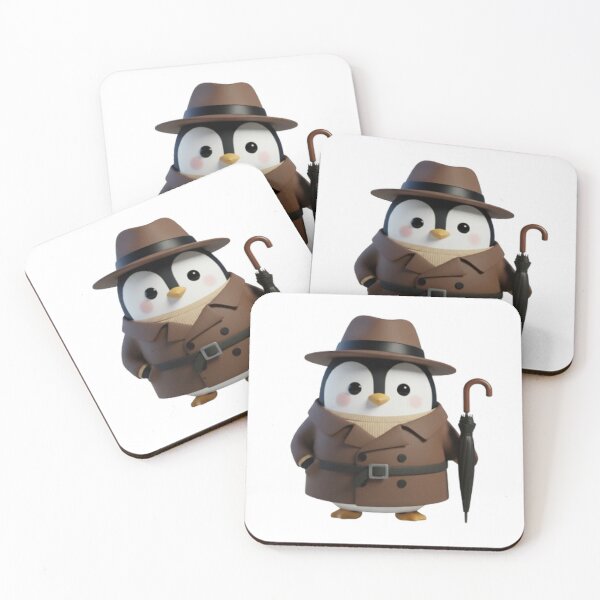 Item preview, POODY Trench – Cute Penguin in Classic Trench Coat designed and sold by HNstory.
