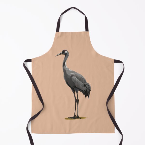 Item preview, Realistic Crane Bird Illustration – Elegant Wildlife Art on Black Background designed and sold by Royalsticker.