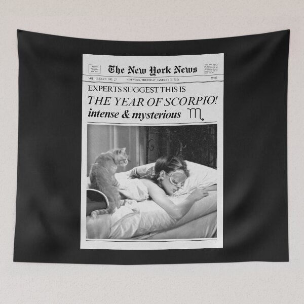 Item preview, Scorpio Zodiac Sign Newspaper designed and sold by SaltedBeachPaperie.