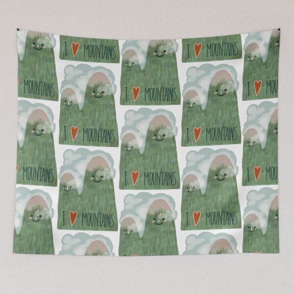 Item preview, I love mountains, childish style, kidcore, designed and sold by Dormitria.