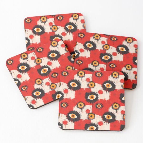 Item preview,  Evil Eye Graffiti Pattern in Red designed and sold by bubblegoth.