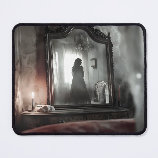 Item preview, Eerie Victorian Bedroom with Ghostly Reflection designed and sold by GildedPagesCo.