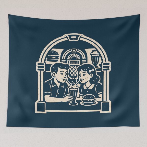 Item preview, Milkshake Sweethearts At Retro Diner designed and sold by EdvvinStudios.