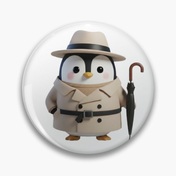 Item preview, POODY Trench – Cute Penguin in Classic Trench Coat designed and sold by HNstory.