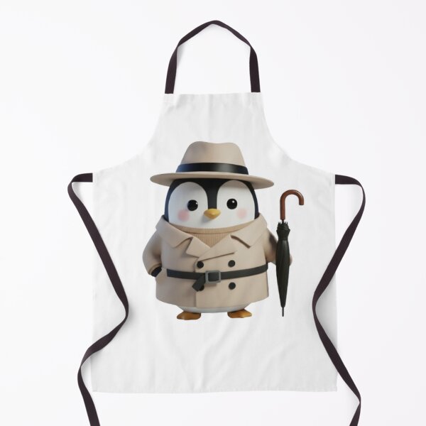 Item preview, POODY Trench – Cute Penguin in Classic Trench Coat designed and sold by HNstory.