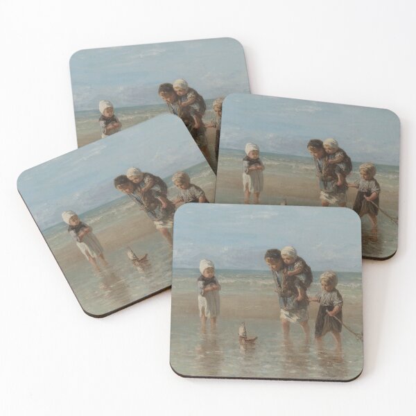 Item preview, Vintage Beach Painting: Children of the Sea, Coastal Landscape designed and sold by SavageVision.