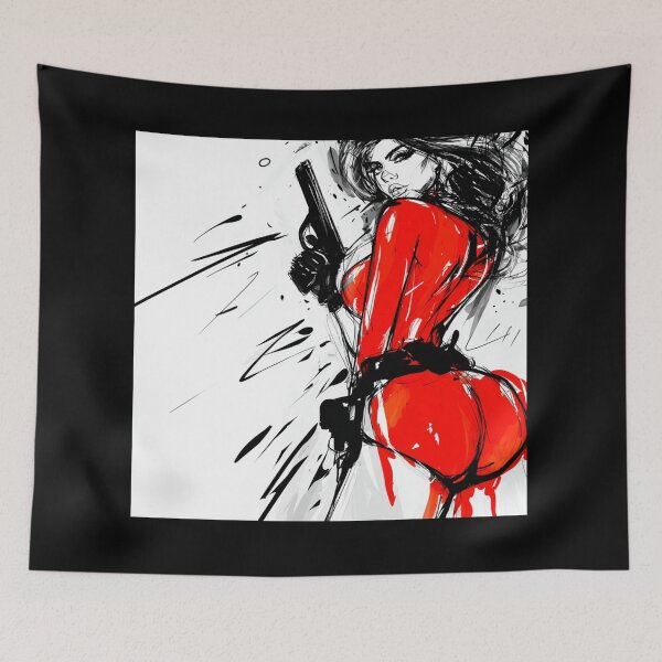 Item preview, GraffitX sexy killer – Abstract Street Surreal Portrait Art designed and sold by Blackcanvas444.