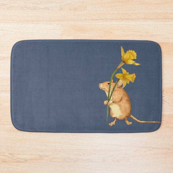 Item preview, Cute MOUSE Holding Two Daffodil Flowers, Narcissus designed and sold by JoyfulWhimsy.