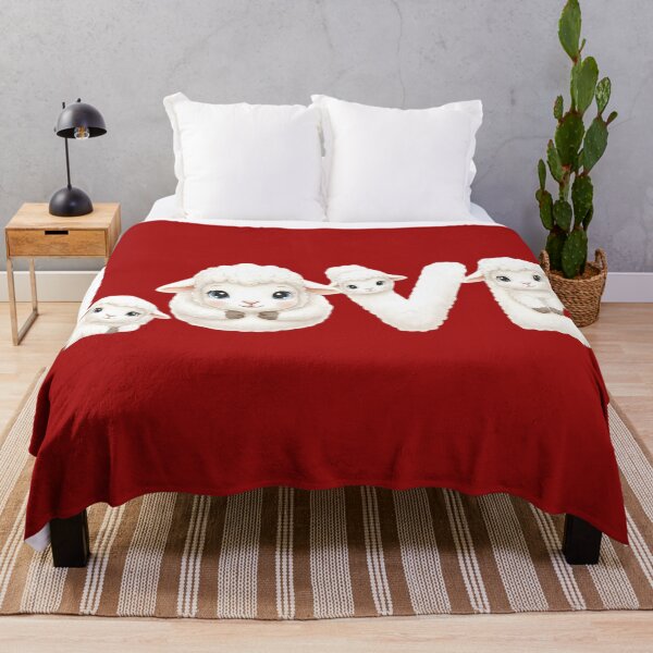 Item preview, "LOVE" Lettering with Cute Baby Lambs - Sweet Farm Animal Design designed and sold by VibranPalette.