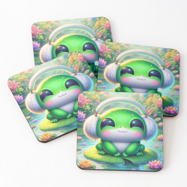 Item preview, Cute Frog with Headphones | Kawaii Pastel Frog Aesthetic Art designed and sold by Safe Haven Pets.