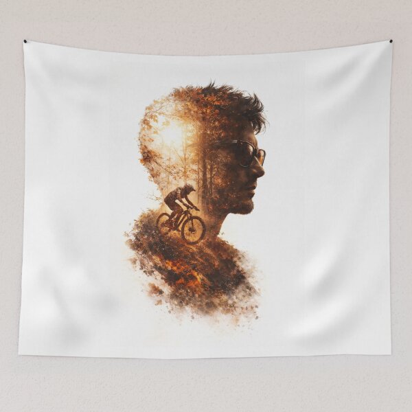 Item preview, DOWNHILL MINDSET – Double Exposure Mountain Bike Art designed and sold by Fextreme.
