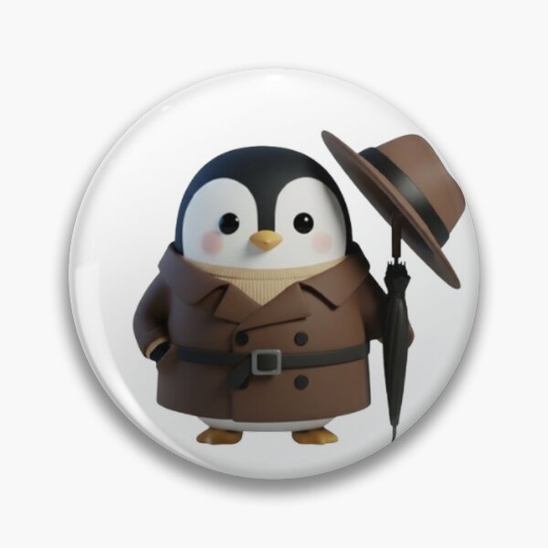 Item preview, POODY Trench – Cute Penguin in Classic Trench Coat (Classic Pose) designed and sold by HNstory.