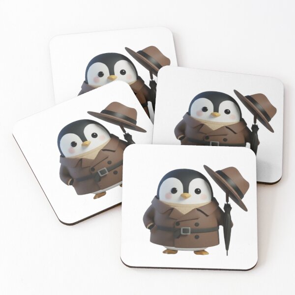 Item preview, POODY Trench – Cute Penguin in Classic Trench Coat (Classic Pose) designed and sold by HNstory.
