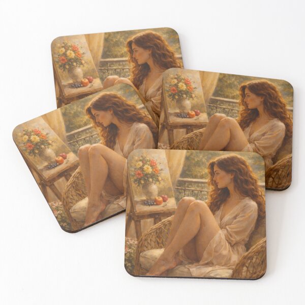 Item preview, Quiet Summer Hour – Warm Balcony Contemplation Art designed and sold by ggstcraft.