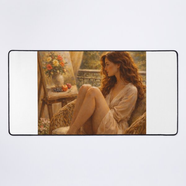 Item preview, Quiet Summer Hour – Warm Balcony Contemplation Art designed and sold by ggstcraft.