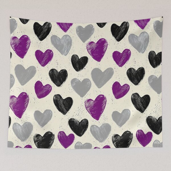 Item preview, Asexual Pride Heart Pattern - LGBTQ+ Valentine Aesthetic designed and sold by Cannaxes Studio.