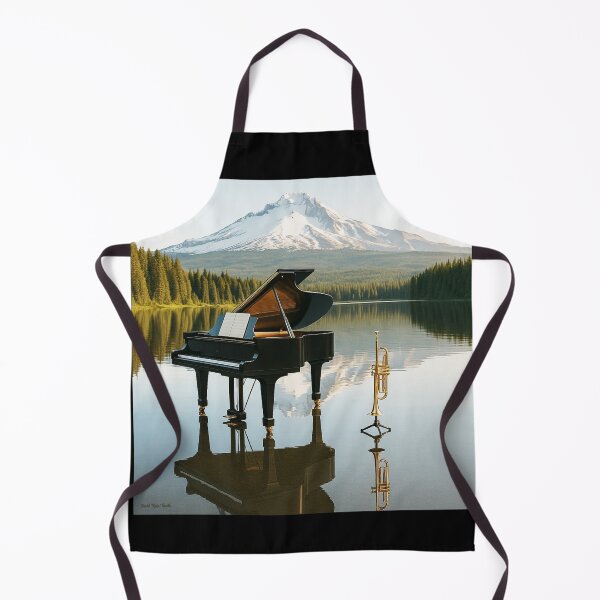 Item preview, Grand Piano & Trumpet Reflected on a Mountain Lake designed and sold by MySheetMusicArt.