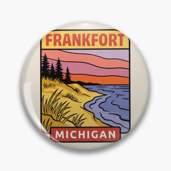 Item preview, Frankfort Michigan - Vintage Lake Michigan Sunset Design designed and sold by TheOldMittenIllustrated.