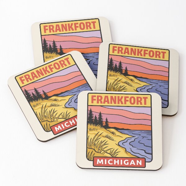 Item preview, Frankfort Michigan - Vintage Lake Michigan Sunset Design designed and sold by TheOldMittenIllustrated.