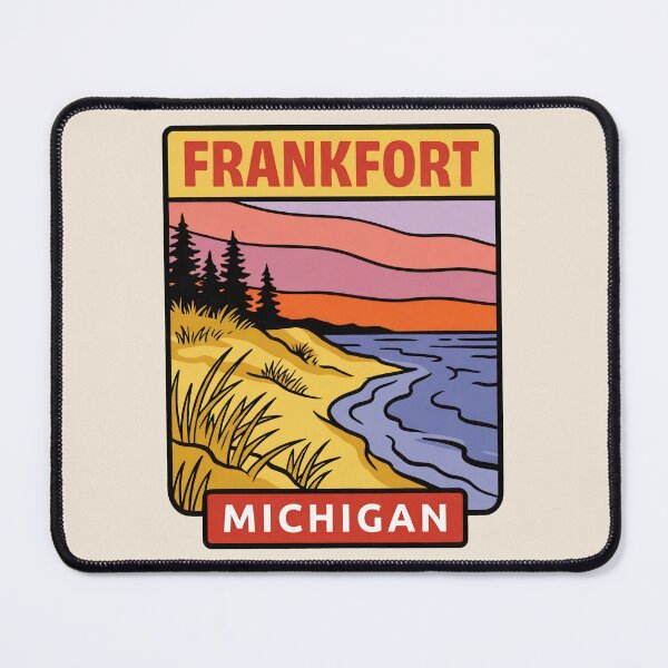 Item preview, Frankfort Michigan - Vintage Lake Michigan Sunset Design designed and sold by TheOldMittenIllustrated.