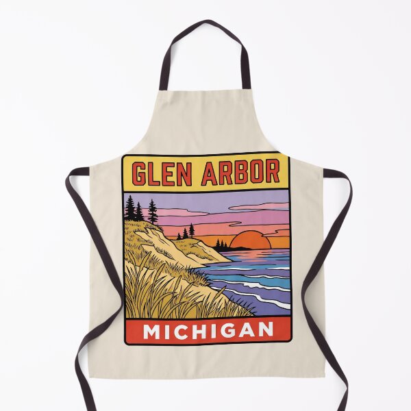 Item preview, Glen Arbor Michigan - Vintage Lake Michigan Sunset Design designed and sold by TheOldMittenIllustrated.