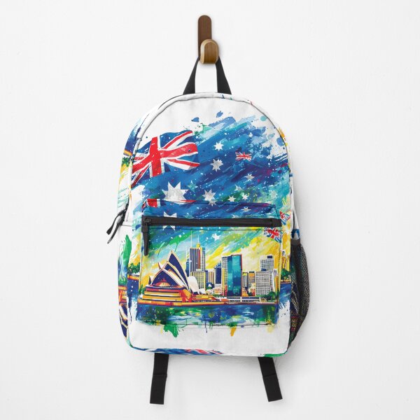 Item preview, Colorful Australian Flag and Cityscape  Sydney Illustration designed and sold by Areebanawab.