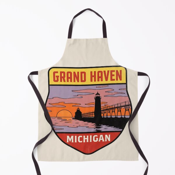 Item preview, Grand Haven Michigan - Vintage Lake Michigan Sunset Design designed and sold by TheOldMittenIllustrated.