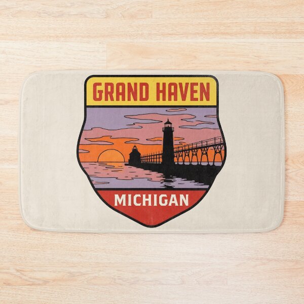 Item preview, Grand Haven Michigan - Vintage Lake Michigan Sunset Design designed and sold by TheOldMittenIllustrated.