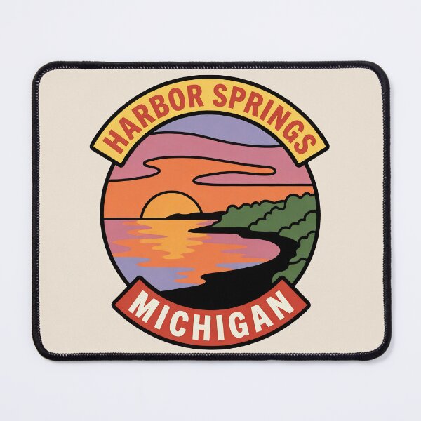 Item preview, Harbor Springs Michigan - Vintage Lake Michigan Sunset Design designed and sold by TheOldMittenIllustrated.