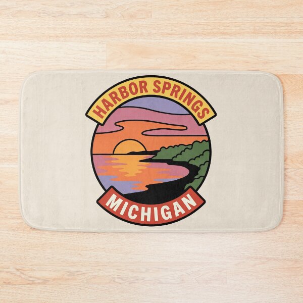 Item preview, Harbor Springs Michigan - Vintage Lake Michigan Sunset Design designed and sold by TheOldMittenIllustrated.