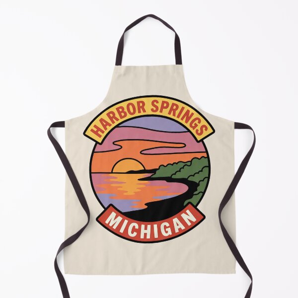 Item preview, Harbor Springs Michigan - Vintage Lake Michigan Sunset Design designed and sold by TheOldMittenIllustrated.