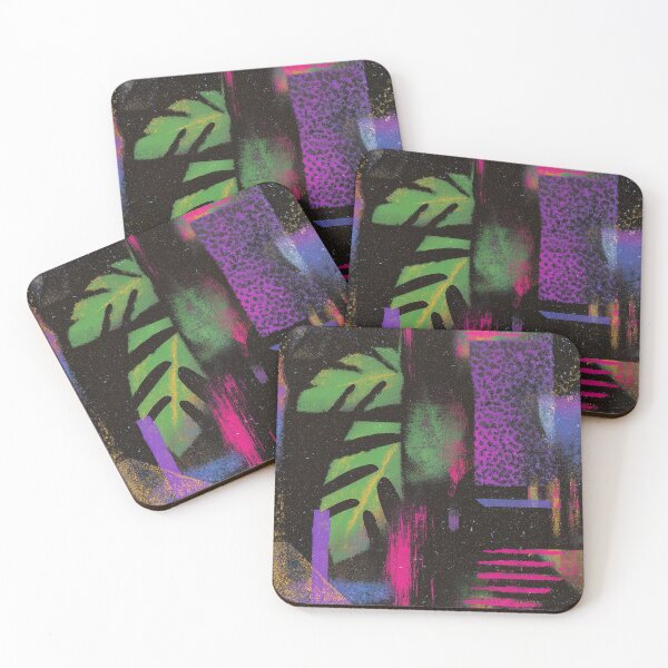 Item preview, Neon Tropical Grunge Collage Pattern designed and sold by bubblegoth.
