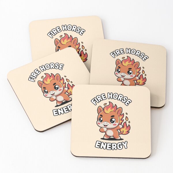 Item preview, Fire Horse Energy – Cute Kawaii Flame Horse Illustration designed and sold by NaturEdeN.