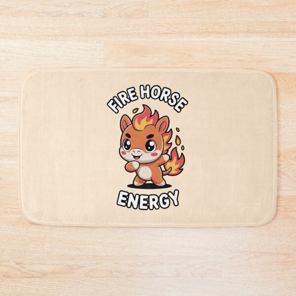 Item preview, Fire Horse Energy – Cute Kawaii Flame Horse Illustration designed and sold by NaturEdeN.
