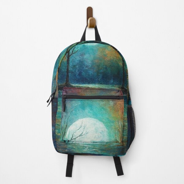 Item preview, Lunar Veil - Silhouetted Trees in Teal Twilight designed and sold by Joey Santiago.