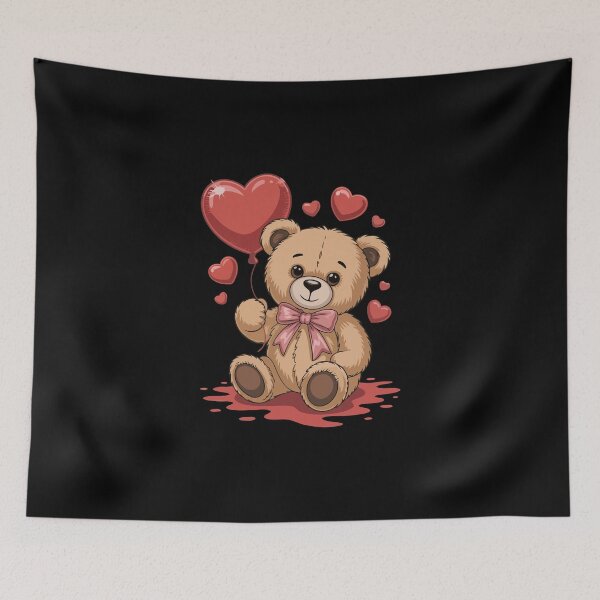 Item preview, Teddy Bear with Heart Balloons designed and sold by jkrphoto.