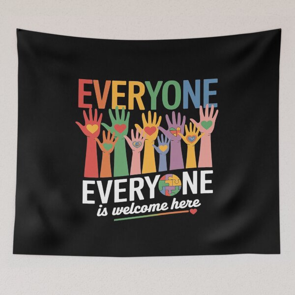 Item preview, Colorful Hands With Statement - Everyone Is Welcome Here 9  designed and sold by MarryIsMonth.