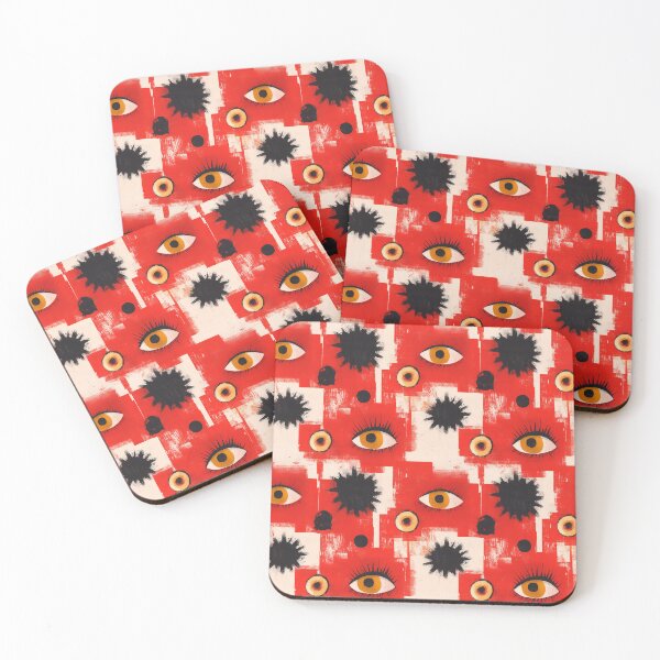Item preview, Red Grunge Evil Eye Collage Pattern designed and sold by bubblegoth.