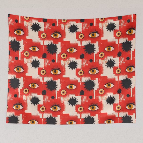 Item preview, Red Grunge Evil Eye Collage Pattern designed and sold by bubblegoth.