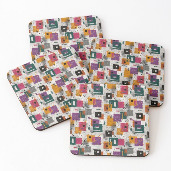 Item preview, Grunge Memphis Color Block Squares Pattern designed and sold by bubblegoth.