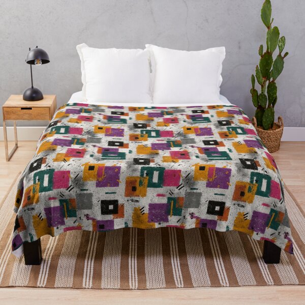 Item preview, Grunge Memphis Color Block Squares Pattern designed and sold by bubblegoth.