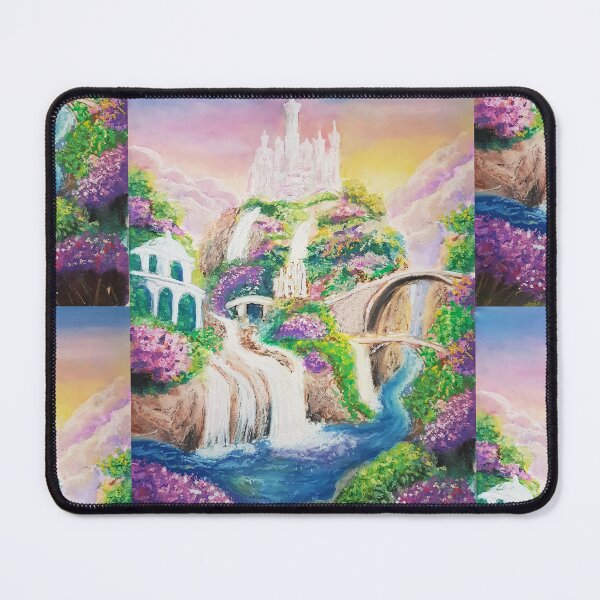 Item preview, Enchanted Elven City Above the River designed and sold by ZiehrArt.