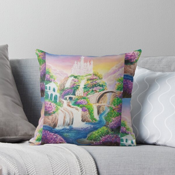 Item preview, Enchanted Elven City Above the River designed and sold by ZiehrArt.