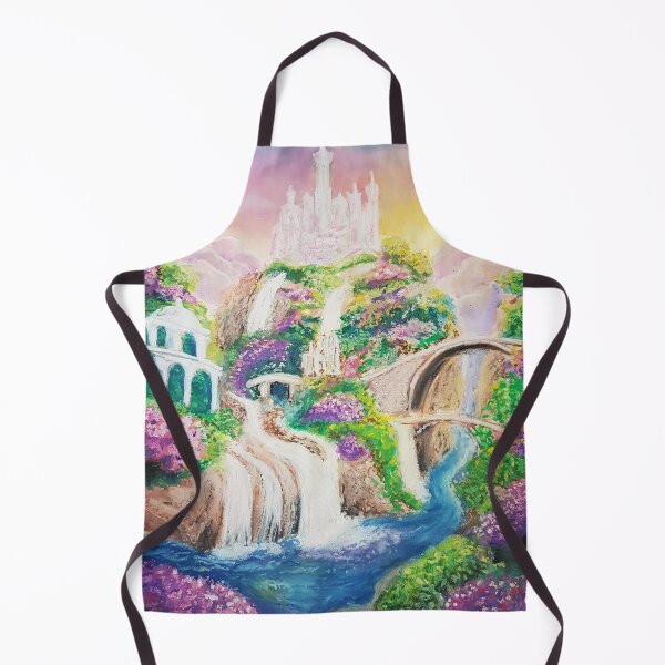 Item preview, Enchanted Elven City Above the River designed and sold by ZiehrArt.