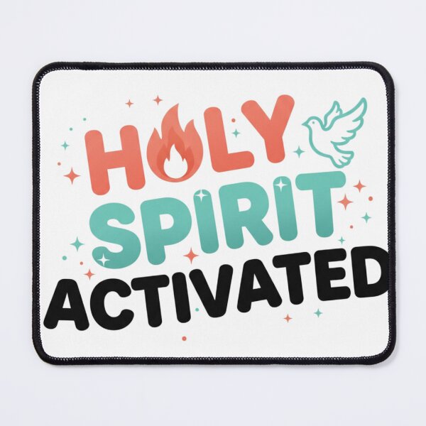 Item preview, Holy Spirit Activated – Elegant Script Typography with Subtle Flame Icon designed and sold by Sinfulchicken.